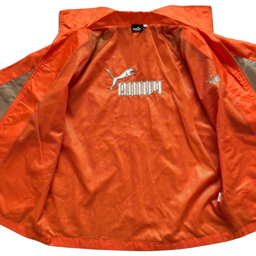 美品90s OLD PUMA オレンジナイロンセットアップ上下 B系HIPHOP