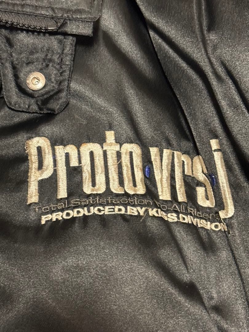 希少 90s KISS RACING バイクジャケット 黒 フルデコ 刺繍 短丈