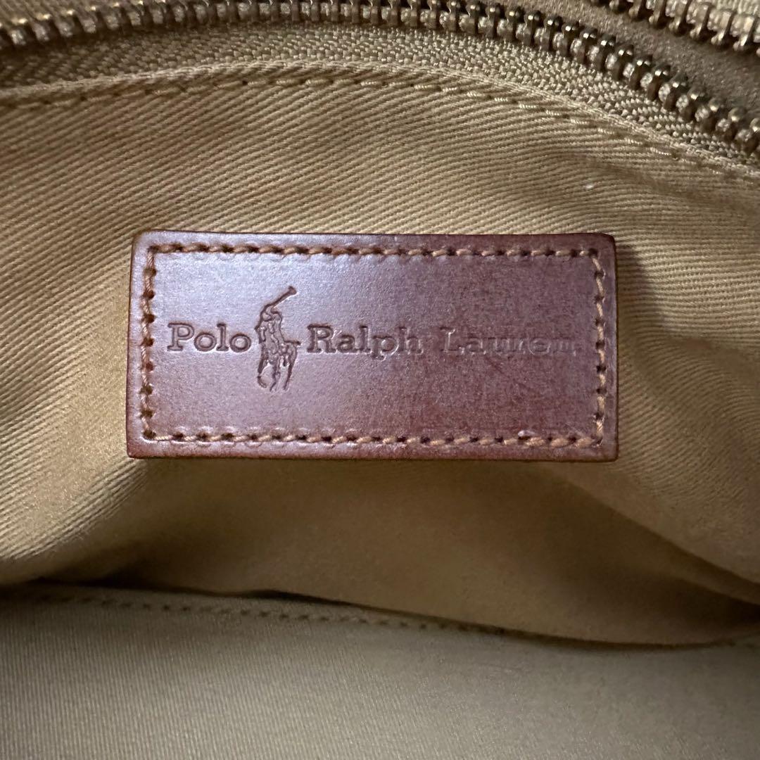 【美品】 ポロラルフローレン　ボストンバッグ　ハンドバッグ　千鳥柄　ブラシe45