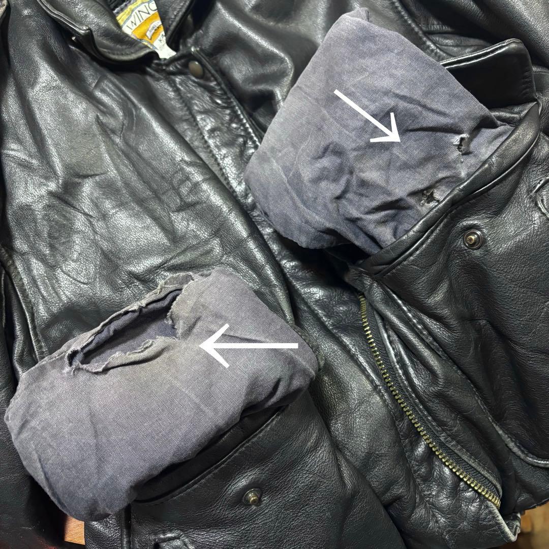 WINCH KIABI レザーフライトジャケット G-1 A-2 牛革 ライナー