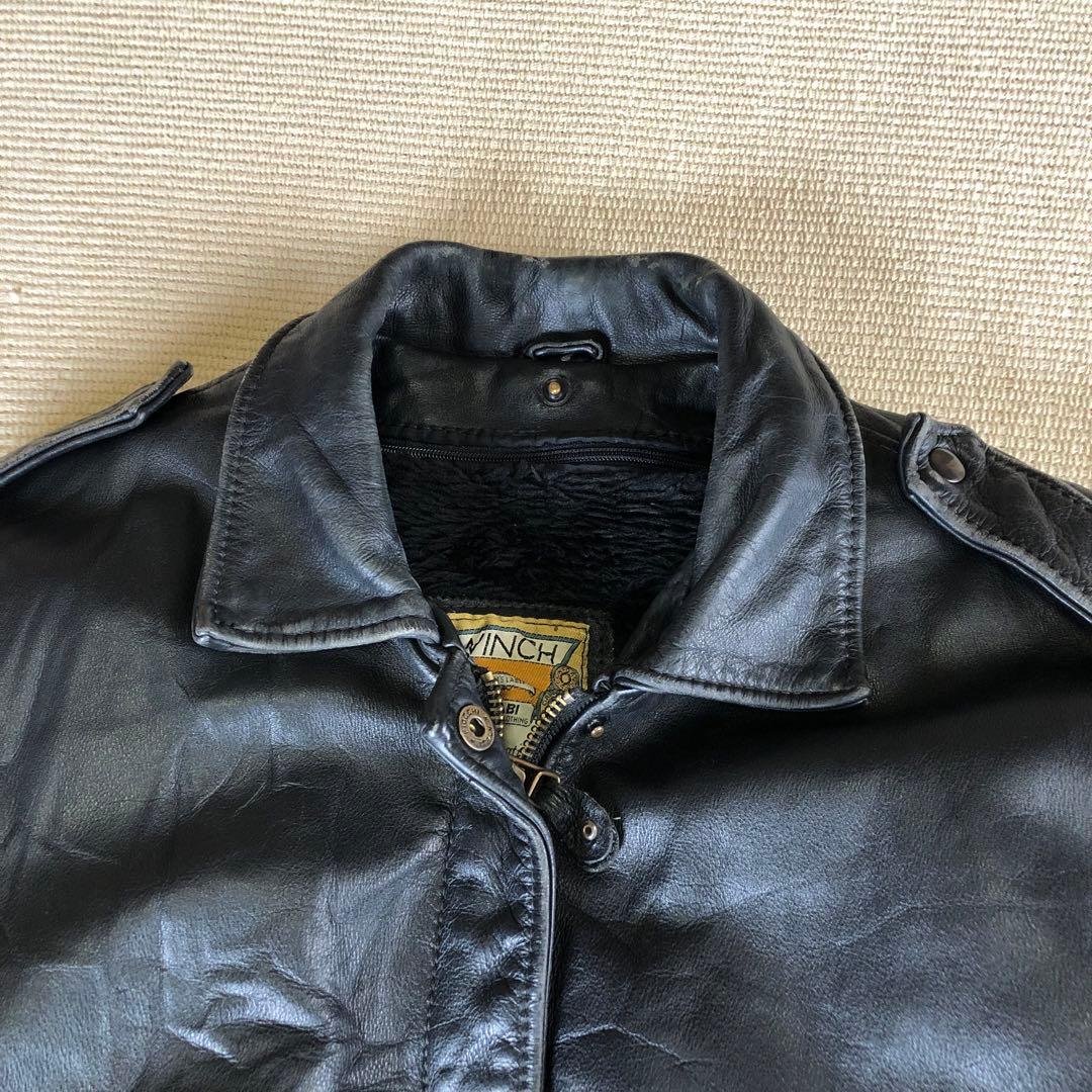 WINCH KIABI レザーフライトジャケット G-1 A-2 牛革 ライナー