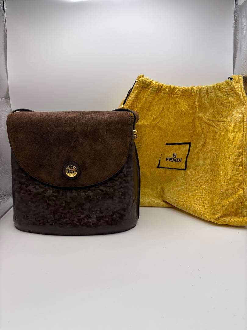 良品 フェンディ FENDI ショルダーバッグ ブラウン ヴィンテージ