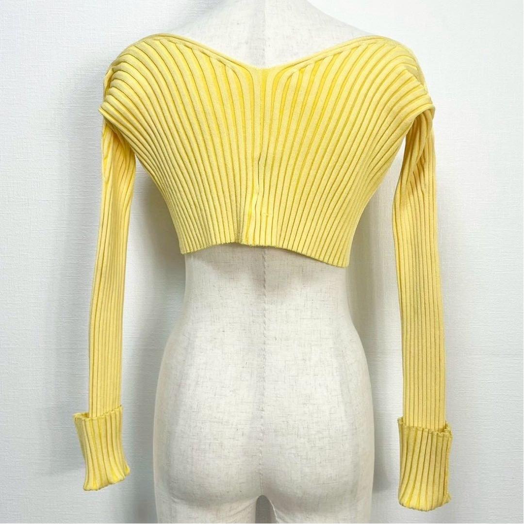 人気✨ JACQUEMUS ロゴ クロップド リブ ニット