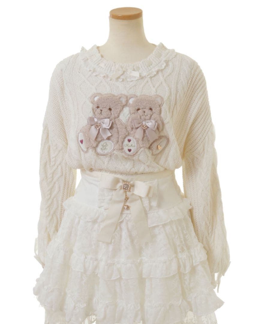 リズリサ Twin Bearsニットトップス