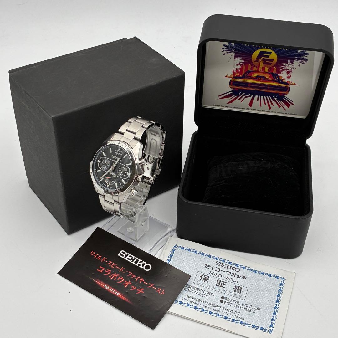 未使用級 セイコー ワイルドスピードコラボ 腕時計 メンズ ドム 稼動品 黒