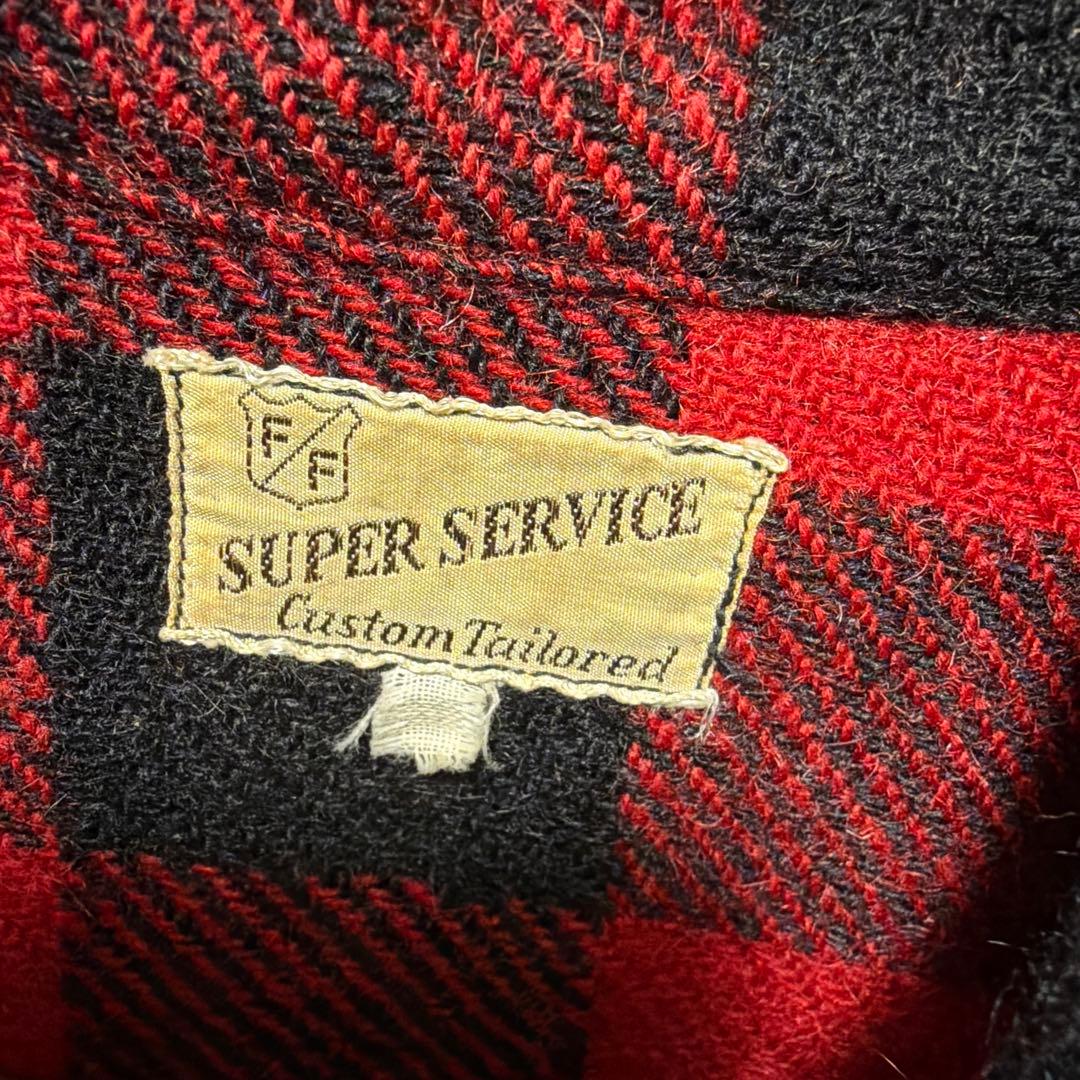 50s ボードシャツ 赤黒バッファローチェック