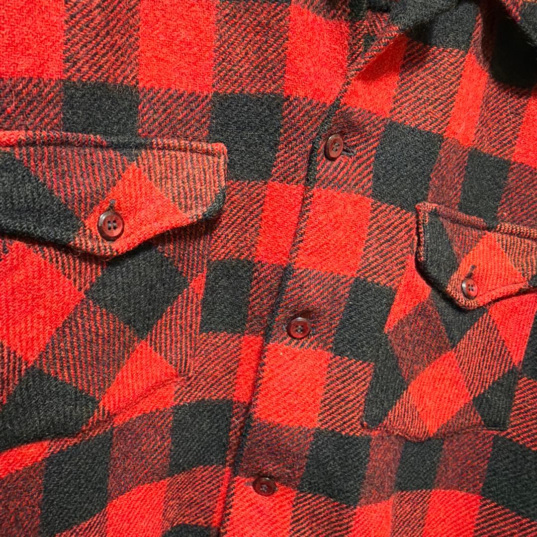 50s ボードシャツ 赤黒バッファローチェック