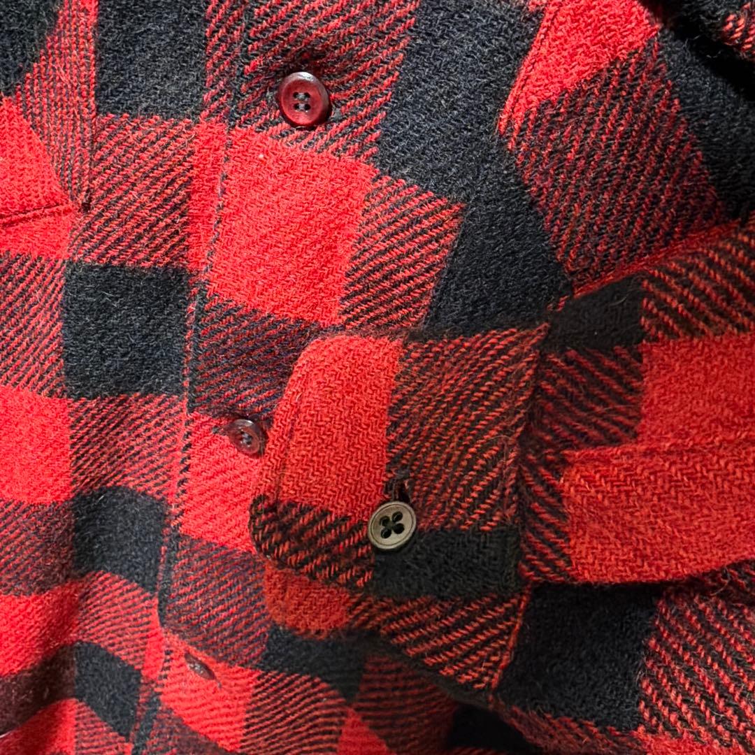 50s ボードシャツ 赤黒バッファローチェック