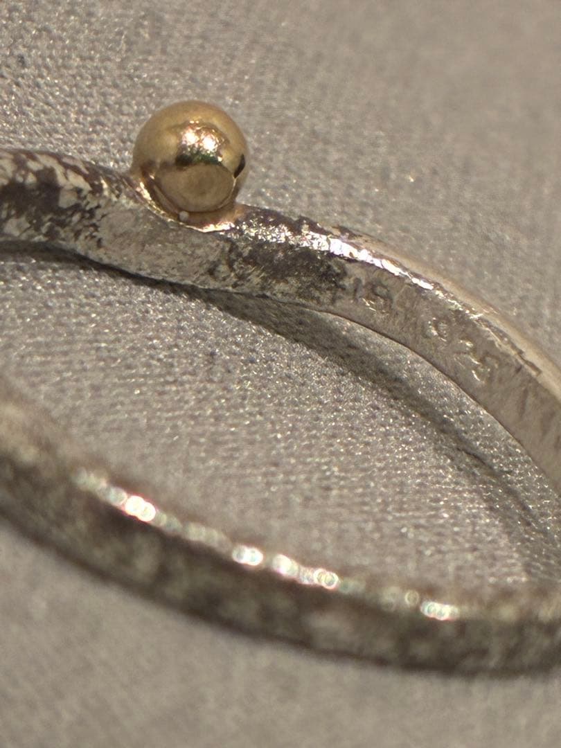 K18金 × 925 シルバー ツートーン ヴィンテージ プチ レディースリング