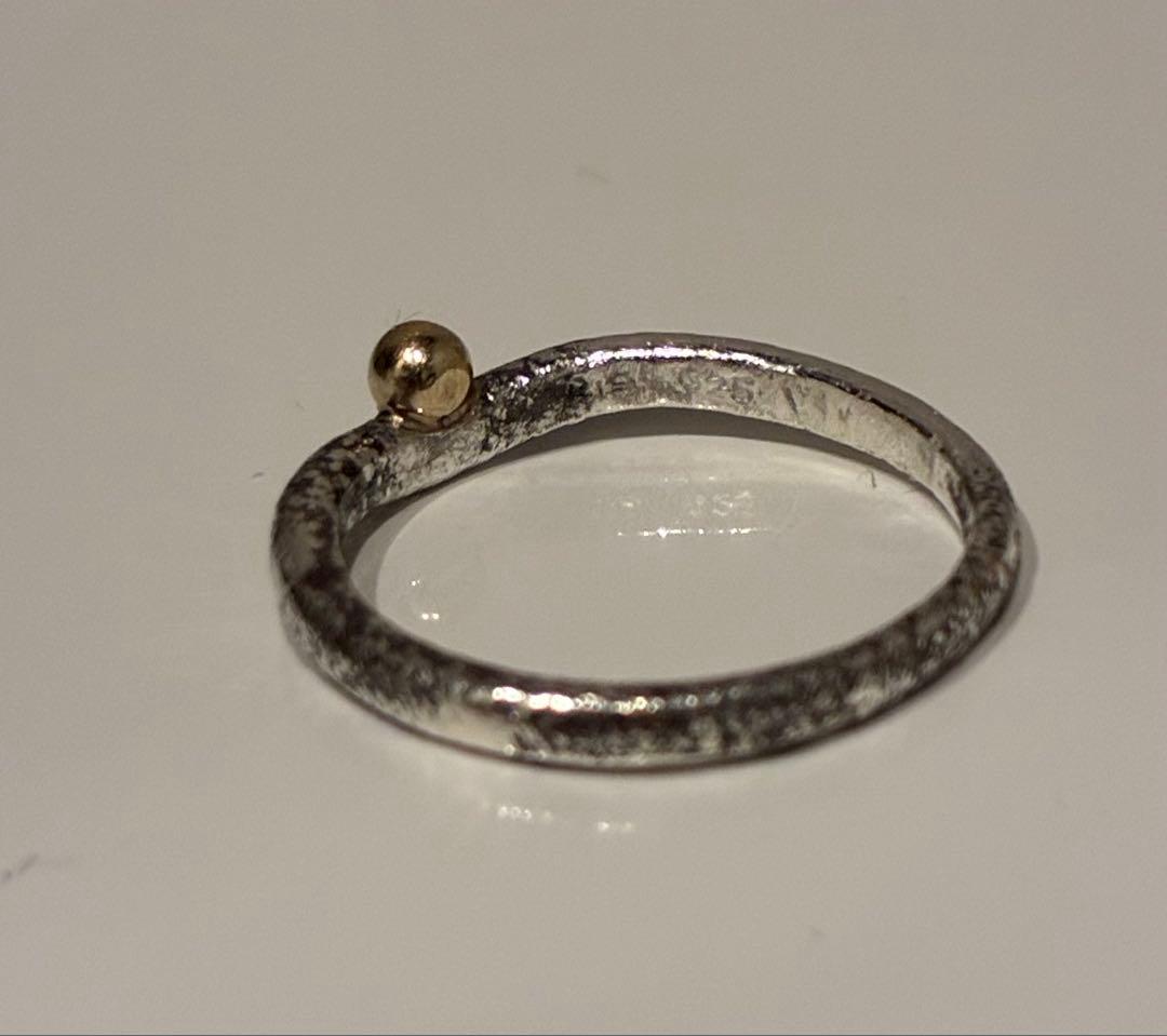 K18金 × 925 シルバー ツートーン ヴィンテージ プチ レディースリング