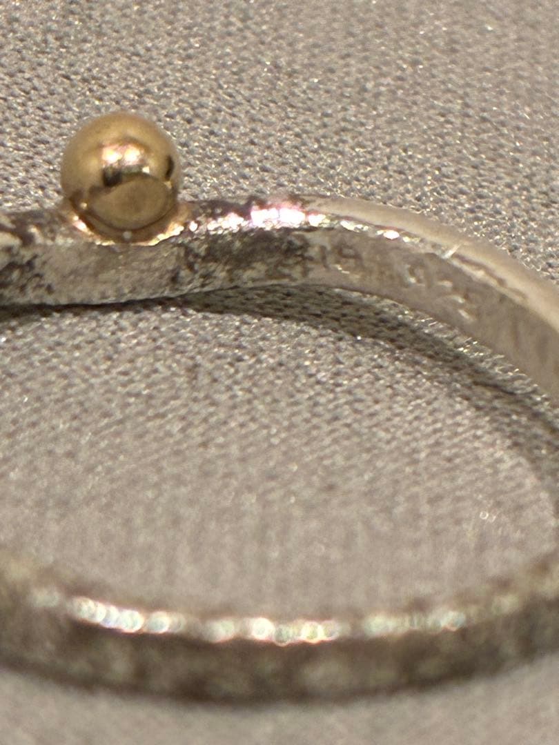 K18金 × 925 シルバー ツートーン ヴィンテージ プチ レディースリング