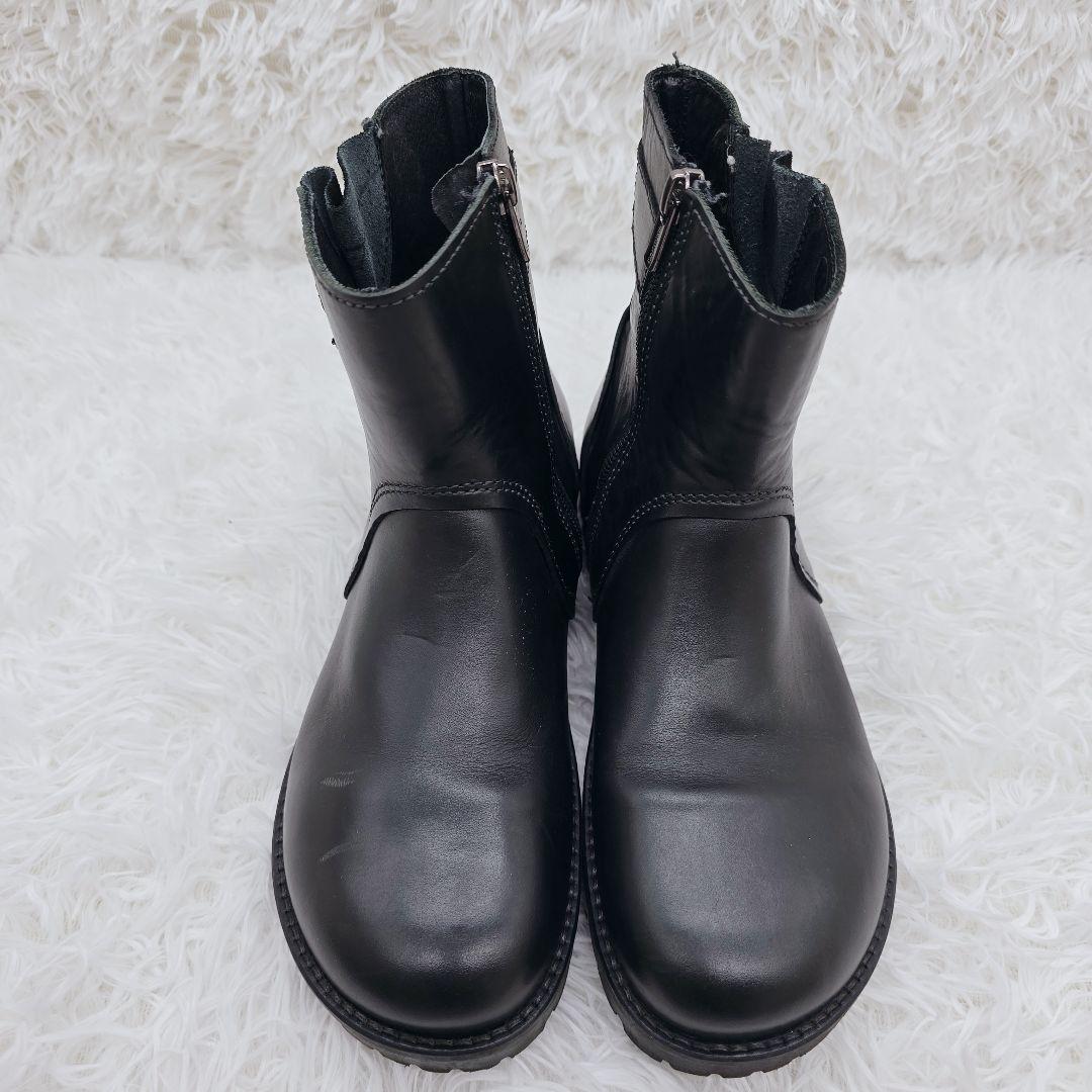 ✨美品✨ビルケンシュトック 本革 ベルト サイドジップ ブーツ 黒 24cm