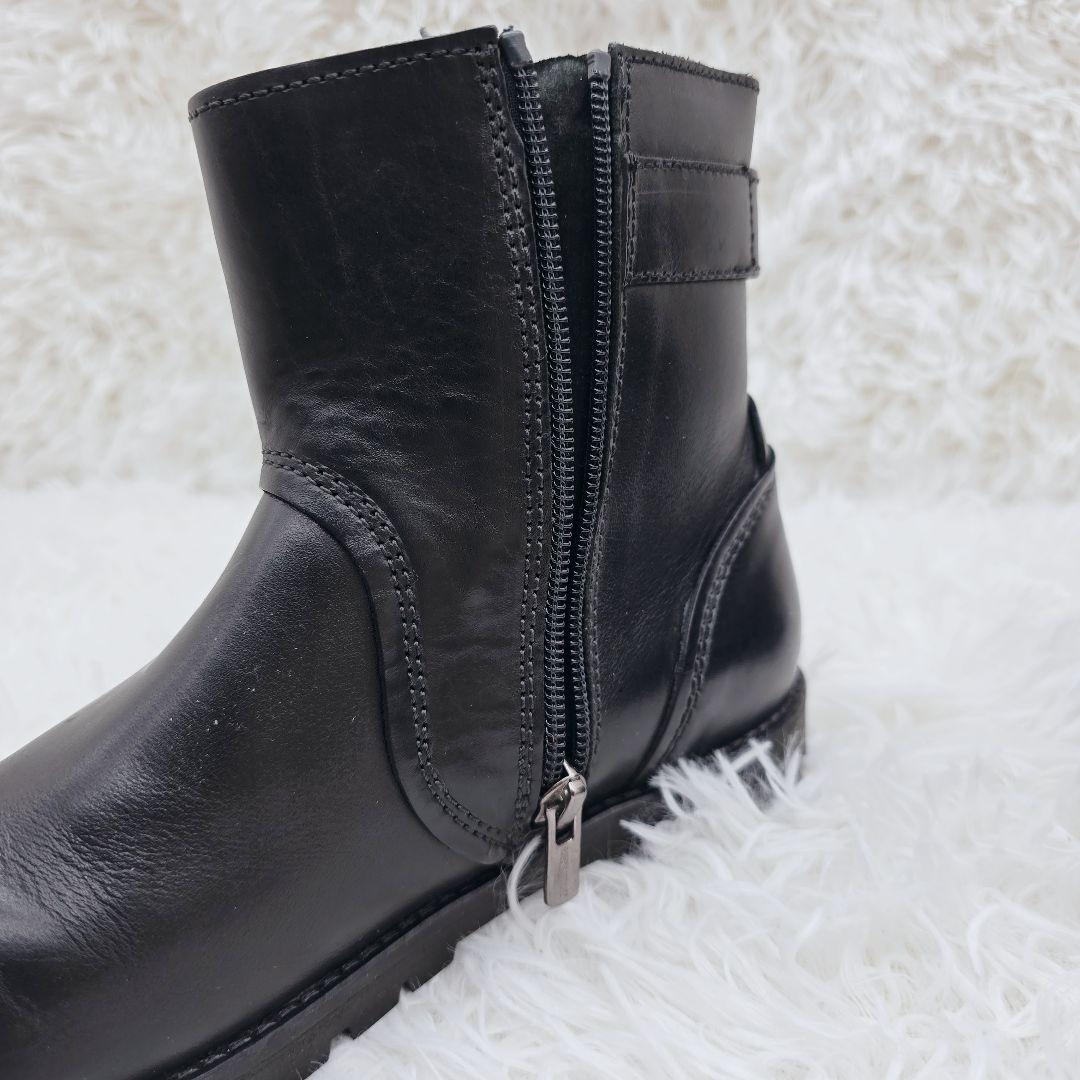 ✨美品✨ビルケンシュトック 本革 ベルト サイドジップ ブーツ 黒 24cm