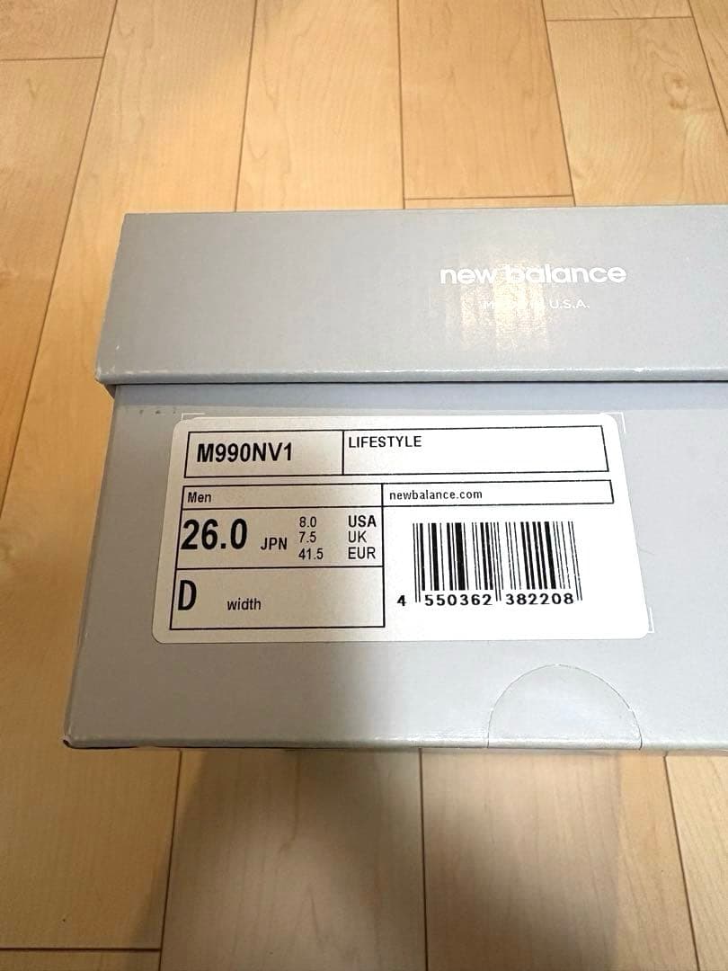 靴 New Balance M990 v1 NV NAVY 26cm