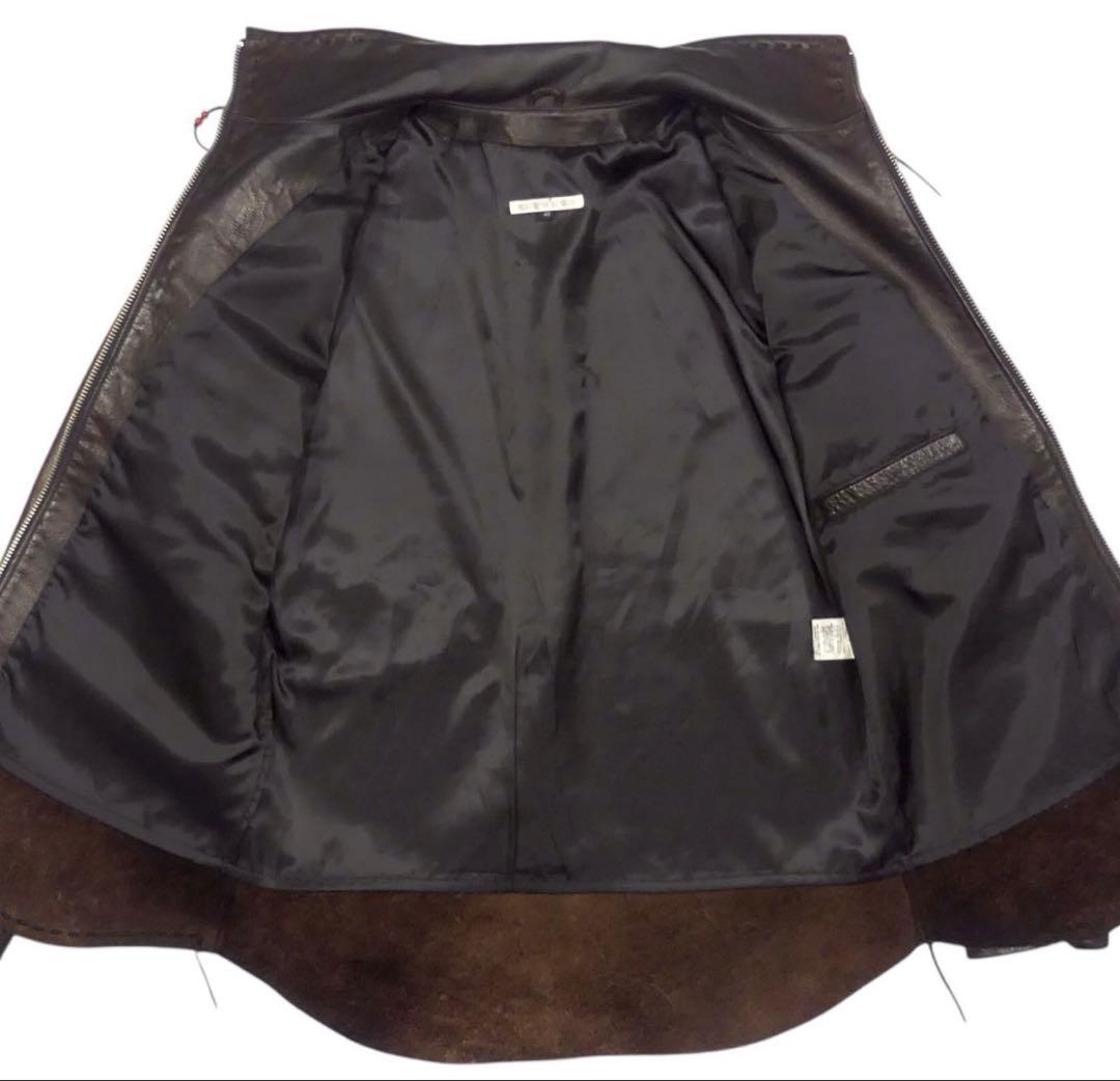 REDMOON ダークブラウン レザーシングルライダース