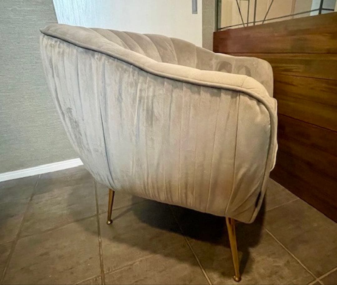 超美品■Altrobene 1P/1人掛け シングルソファー ベルベットチェア