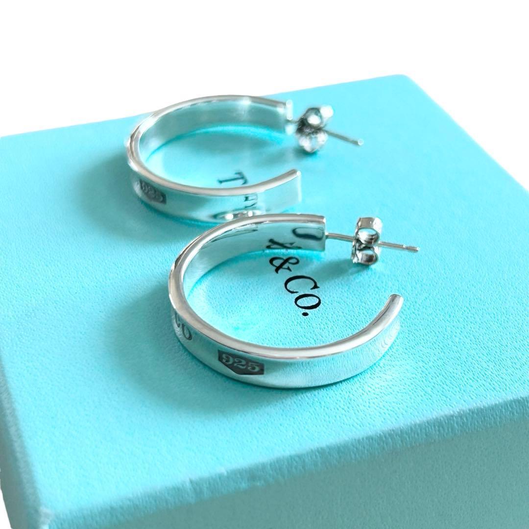 【極美品】ティファニー　ナロー　フープピアス　SV925 袋箱付き
