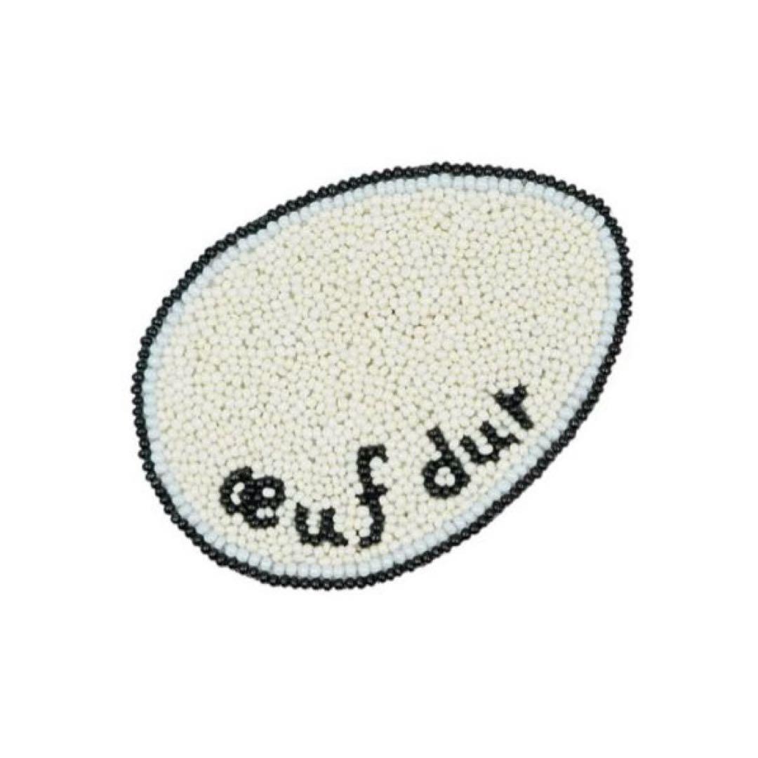 小林モー子 箱と販売証明付き エクリュ ceuf dur （ゆで卵）ブローチ