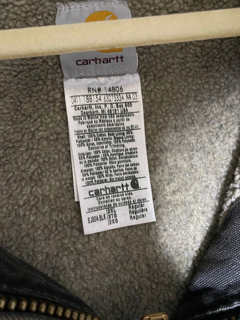 【鬼フェード】00s Carhartt アクティブジャケット 裏地ボア 墨黒