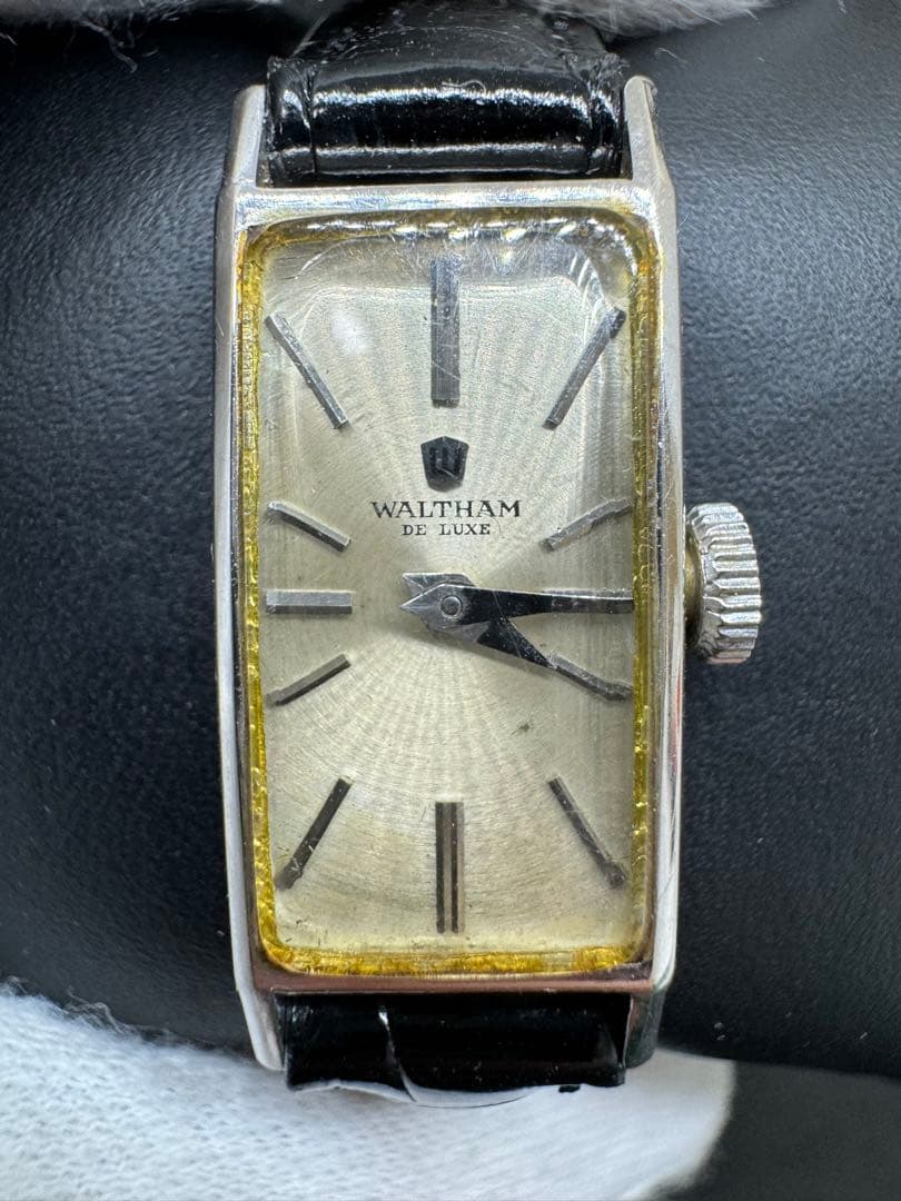 WALTHAM ウォルサム 手巻き プラチナ腕時計 レクタンギュラーケース