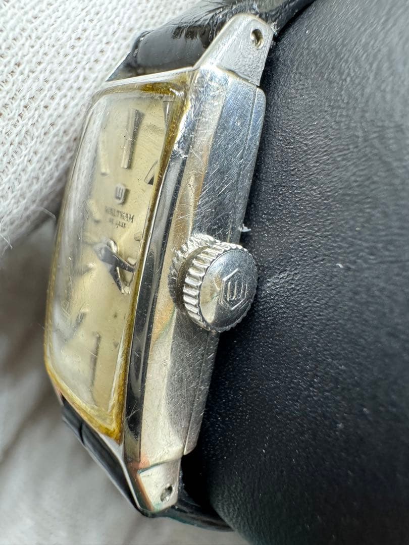 WALTHAM ウォルサム 手巻き プラチナ腕時計 レクタンギュラーケース