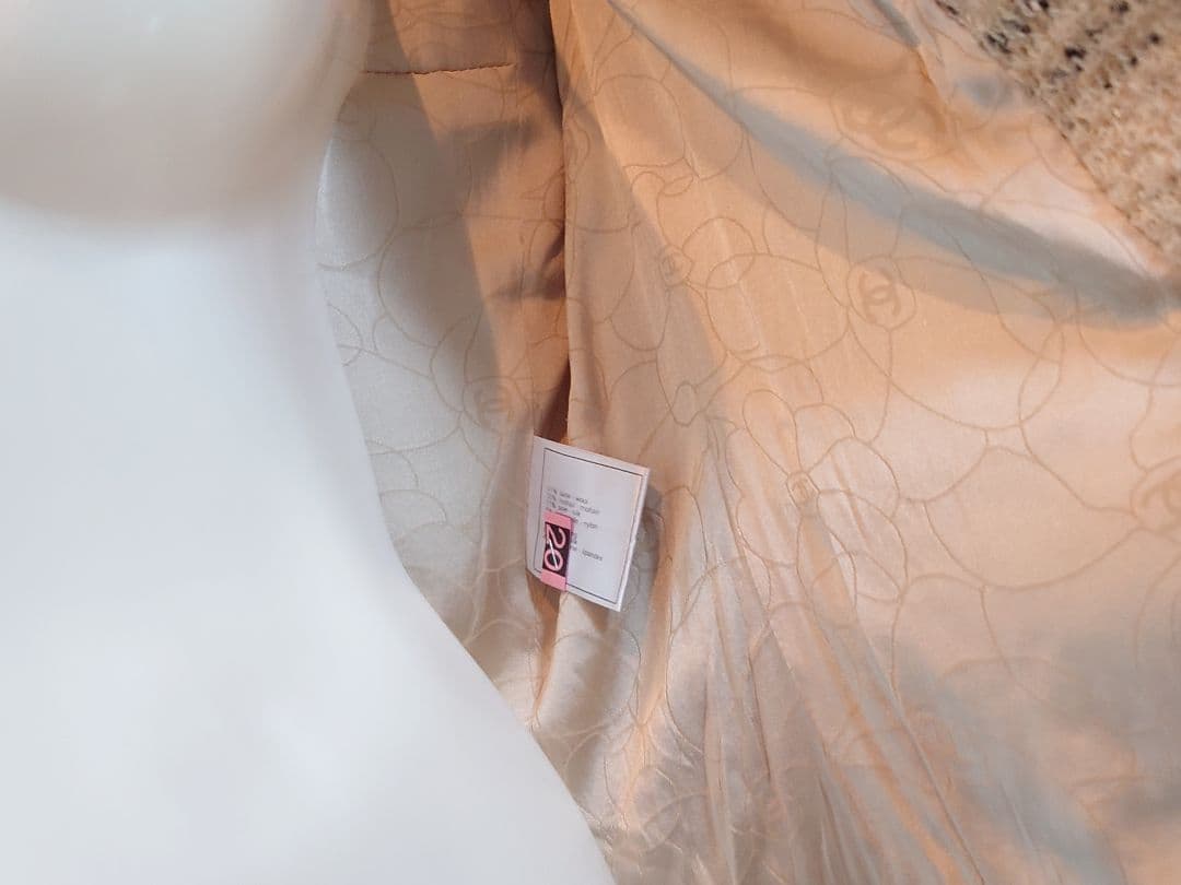 【CHANEL】チェック柄フード付きショートダッフルコート