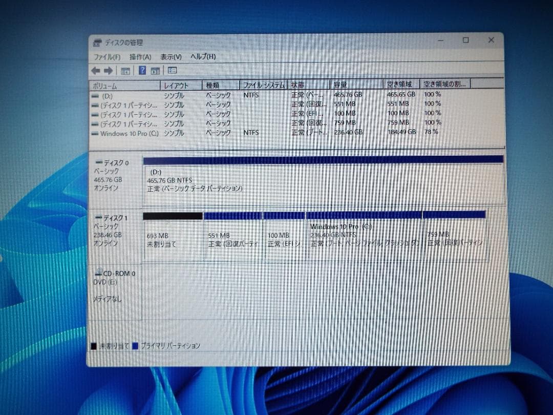 Windowsデスクトップ ESPRIMO D588/BX i5-9500 16G SSD256GB+HDD
