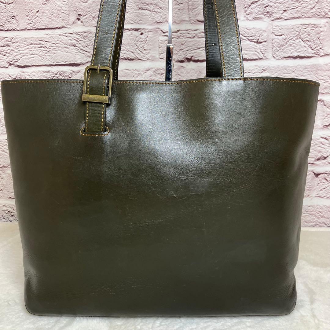 マザーハウス✨コハダ M A4可 オリーブ 牛革 レザー トートバッグ 肩掛け