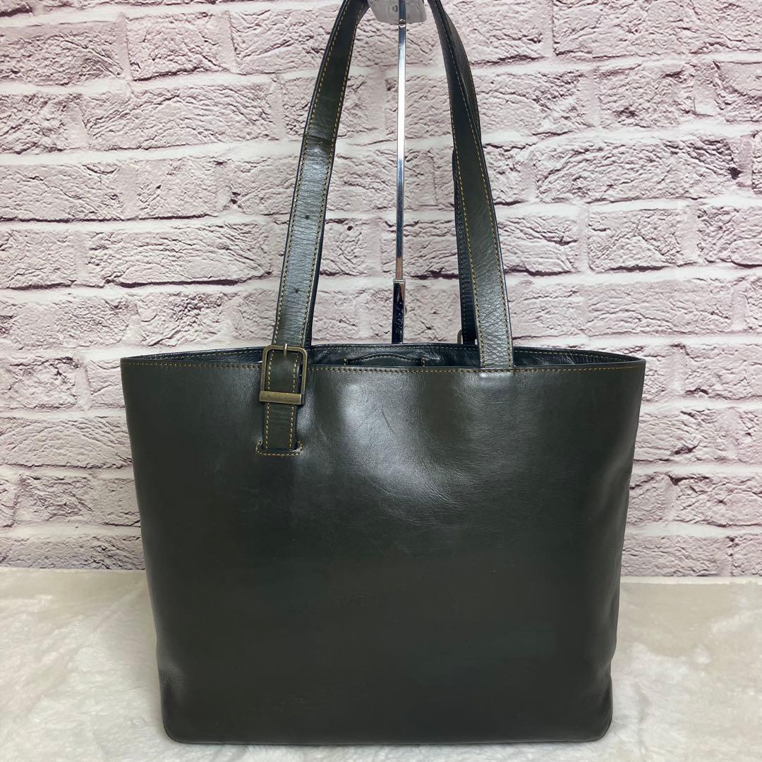 マザーハウス✨コハダ M A4可 オリーブ 牛革 レザー トートバッグ 肩掛け