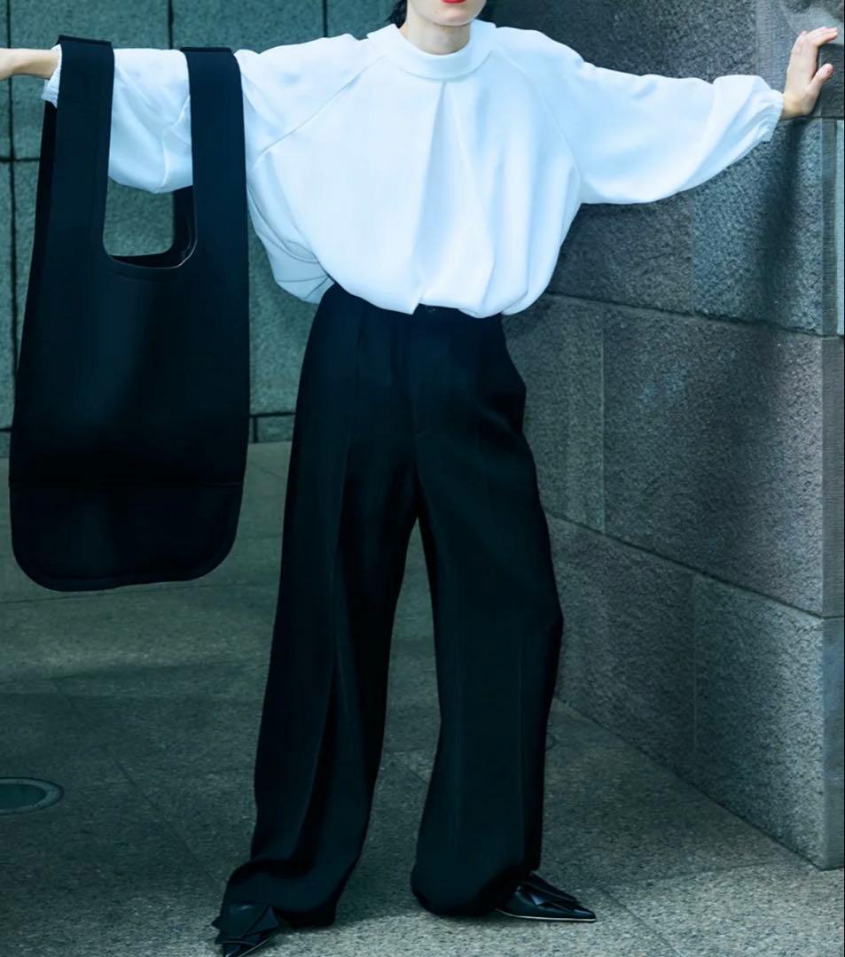 ENFÖLD ホワイト STAND DRAPE PULLOVER 38