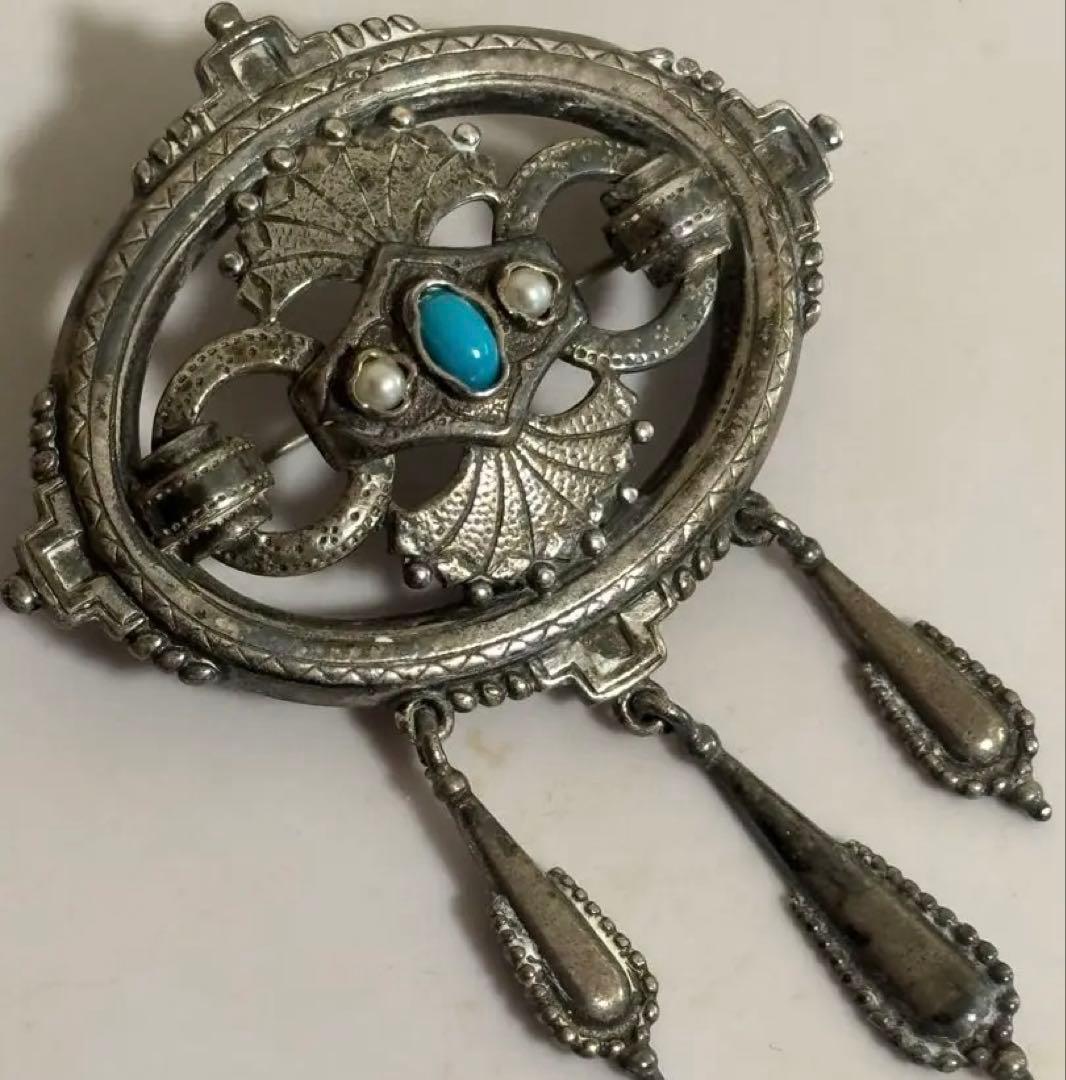 KalevalaKoru925Finland1998ターコイズ パールブローチ