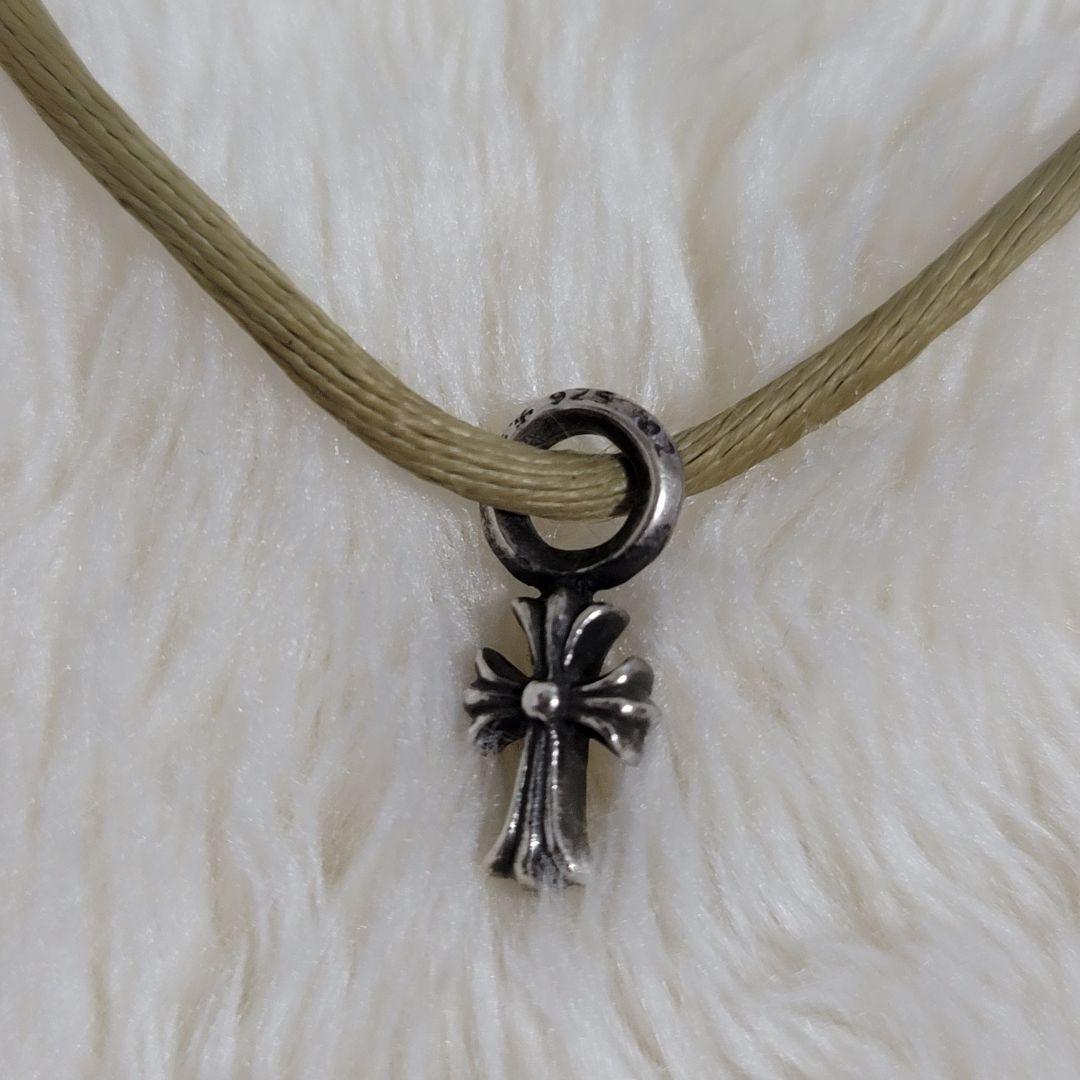 クロムハーツ KZブレスレット シルクブレスレット クロス シルバー ホワイト