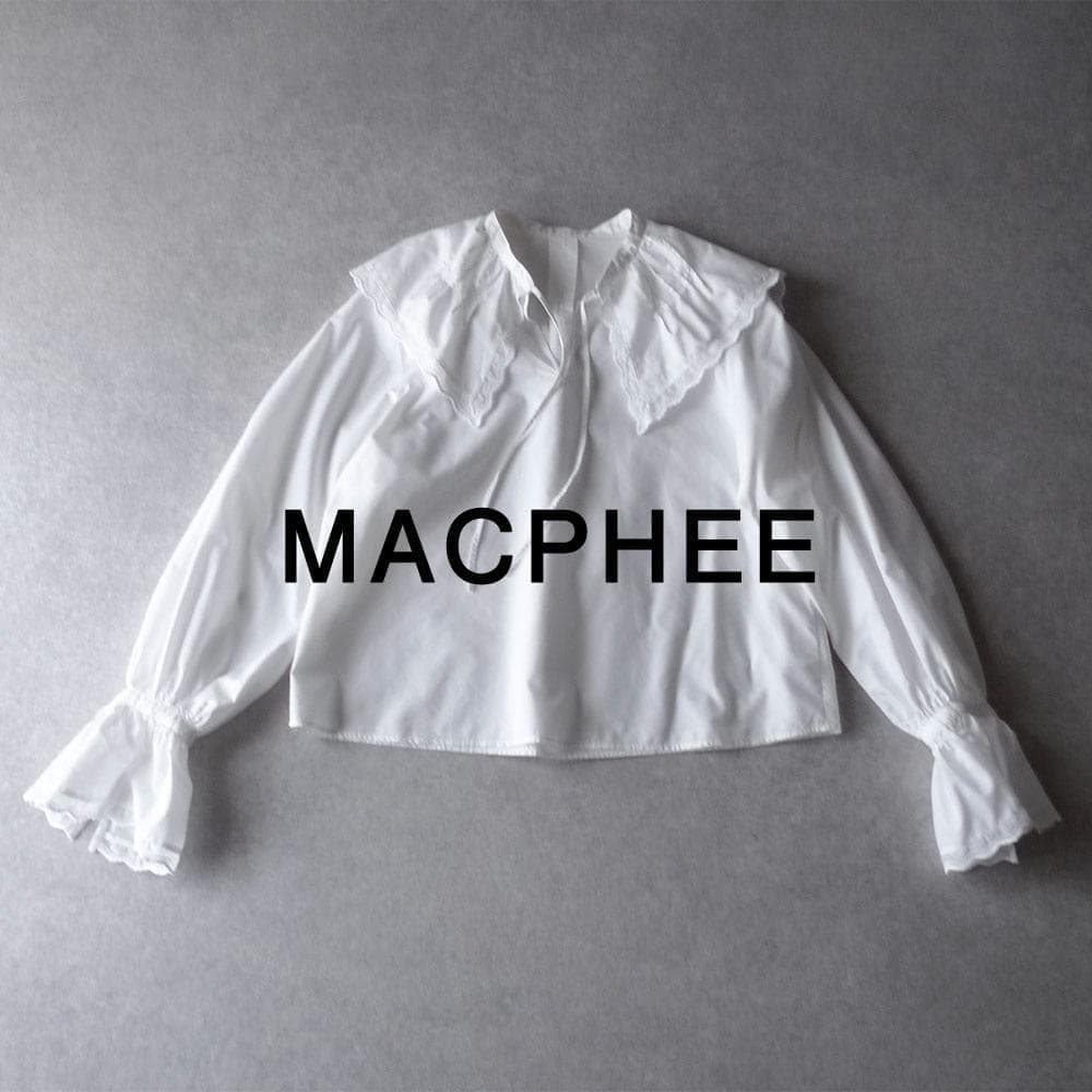 美品 トゥモローランド マカフィー 2万 ビックカラーブラウス ホワイト 412