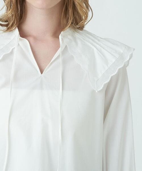 美品 トゥモローランド マカフィー 2万 ビックカラーブラウス ホワイト 412