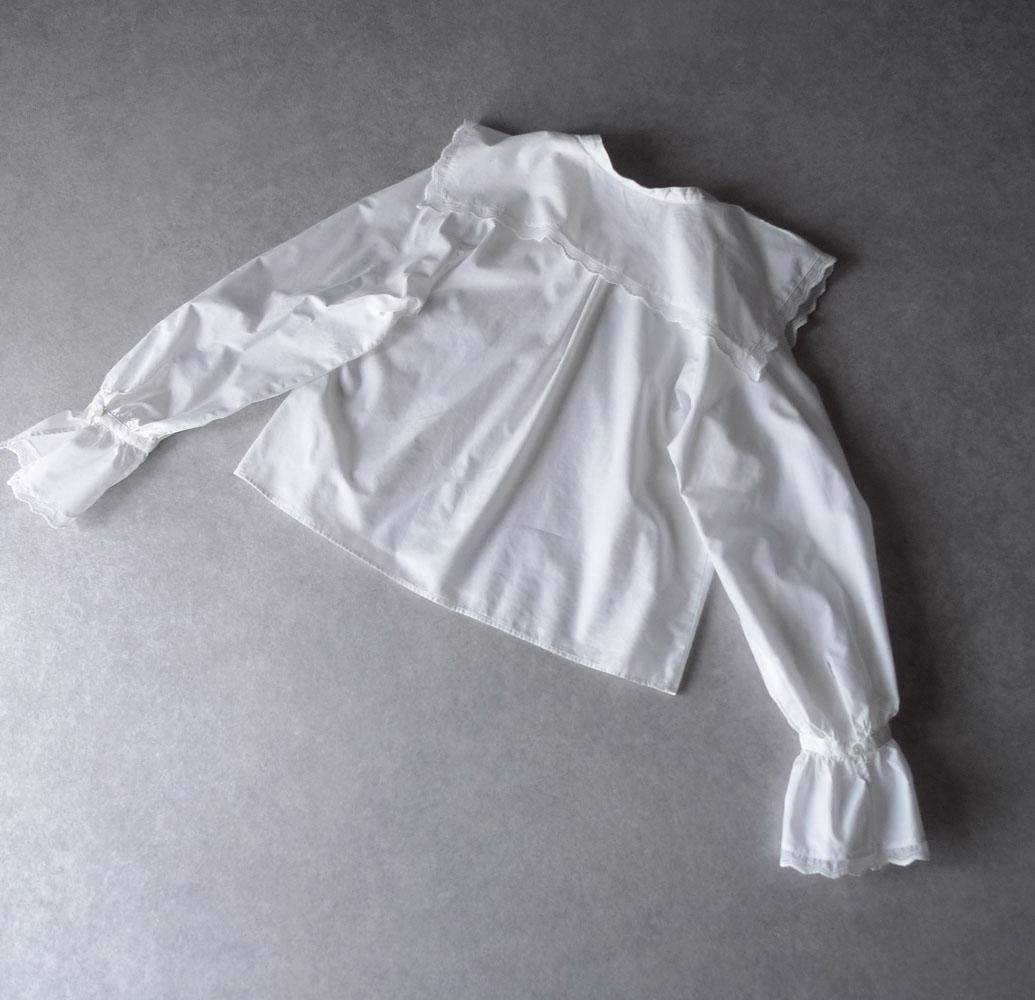 美品 トゥモローランド マカフィー 2万 ビックカラーブラウス ホワイト 412