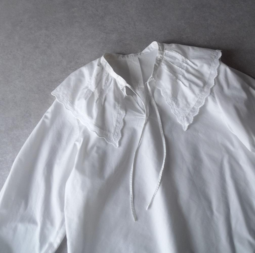 美品 トゥモローランド マカフィー 2万 ビックカラーブラウス ホワイト 412