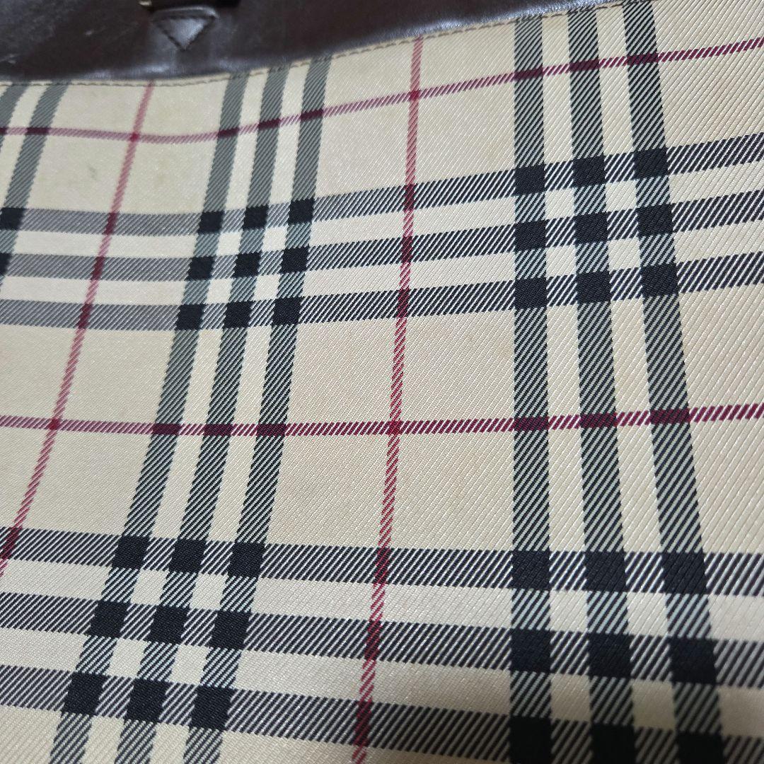 BURBERRY ノバチェック ハンド バッグ キャンバス レザー ベージュ