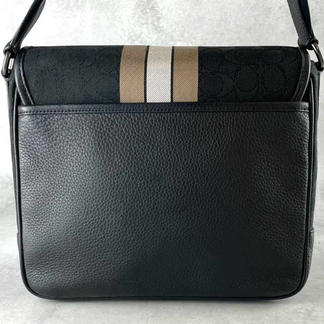 未使用級 コーチ トンプソン スモール マップバッグ ビジネス 本革 肩掛け 黒