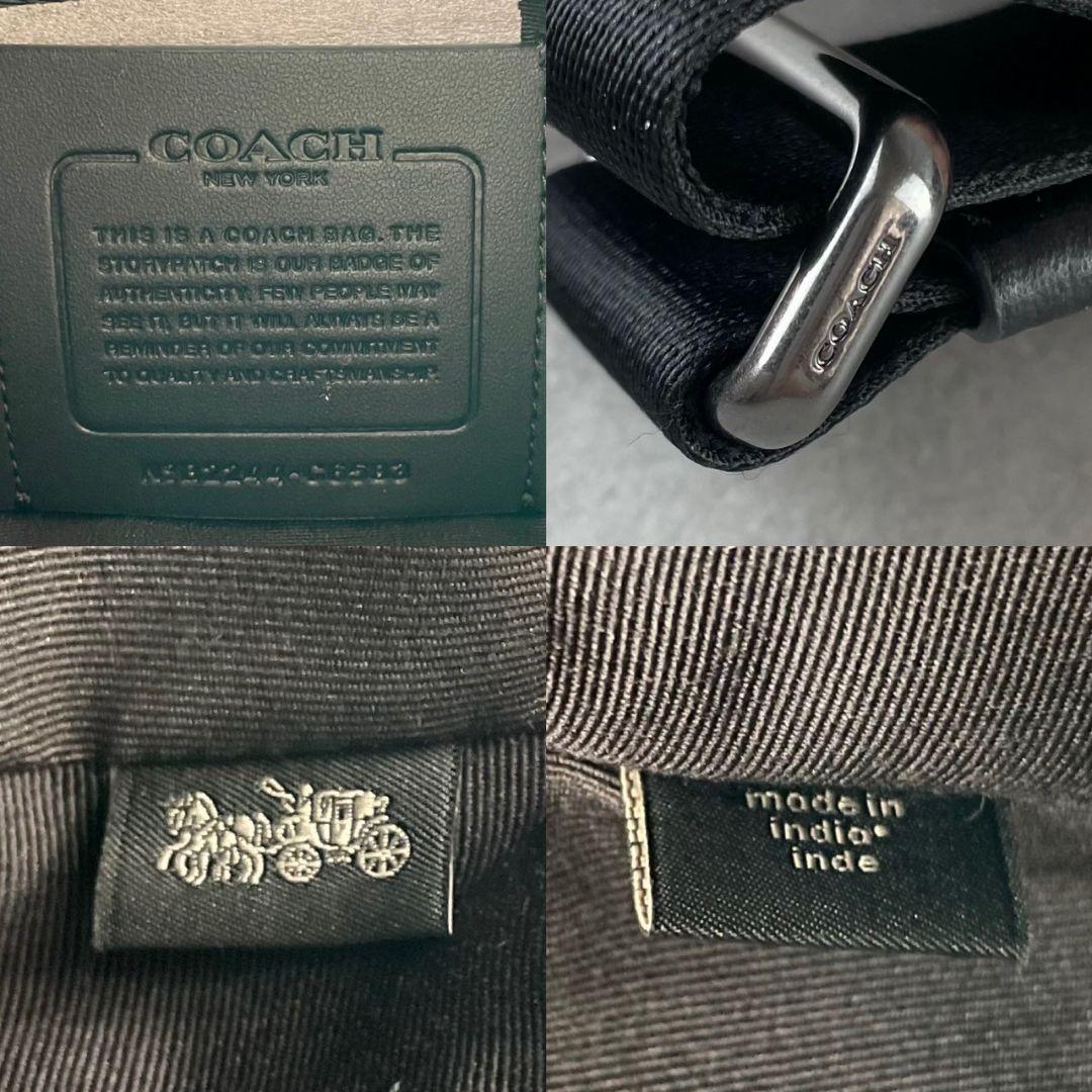 未使用級 コーチ トンプソン スモール マップバッグ ビジネス 本革 肩掛け 黒