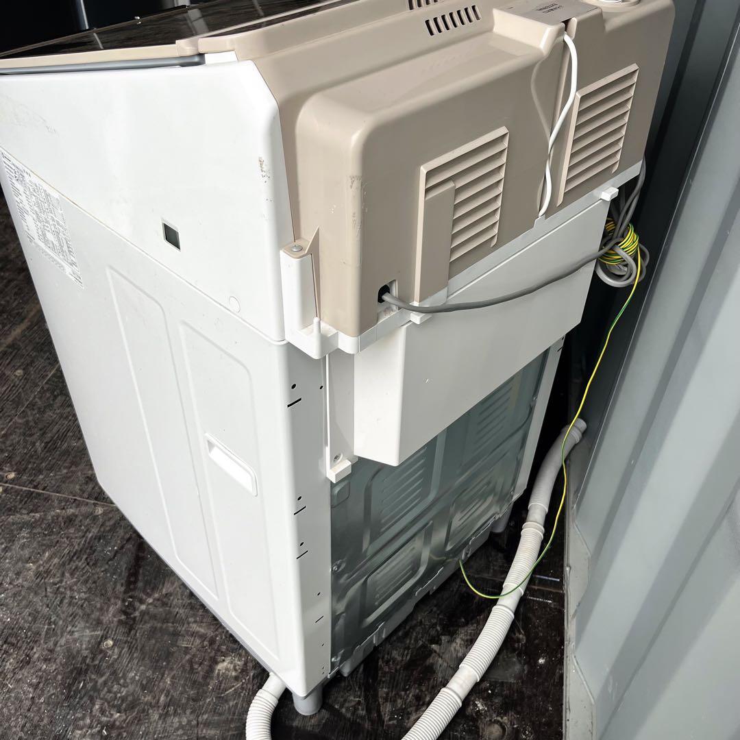 46取付無料！SHARP熱乾燥搭載グラストップおしゃれインテリア9kg洗濯機！