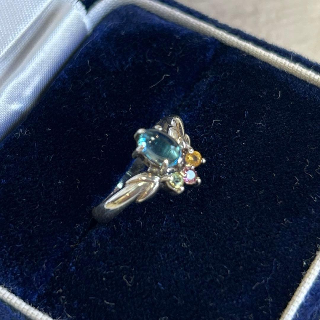 Euroヴィンテージ シルバー×マルチストーンリング