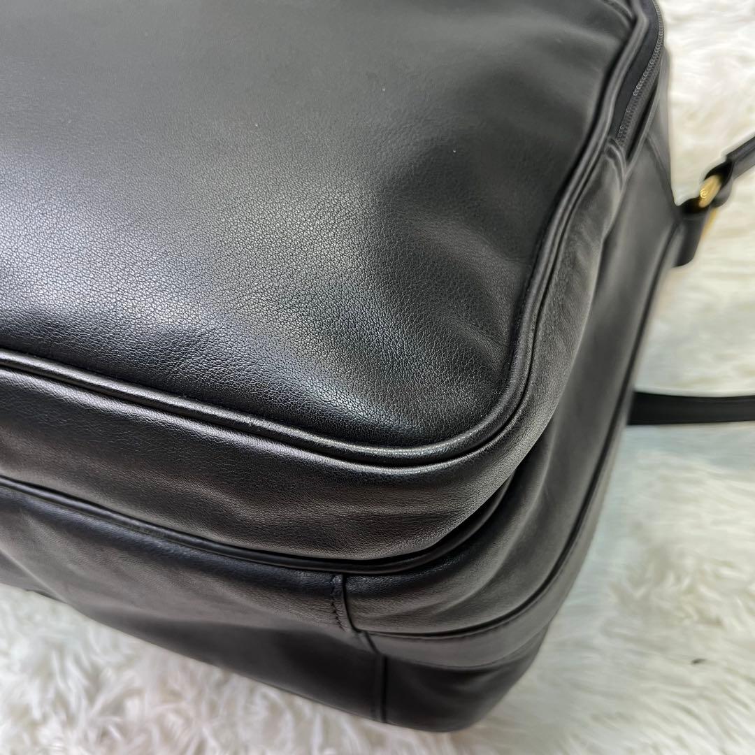 希少美品✨COACH オールドコーチ　ショルダーバッグ レザー　ブラック　A4