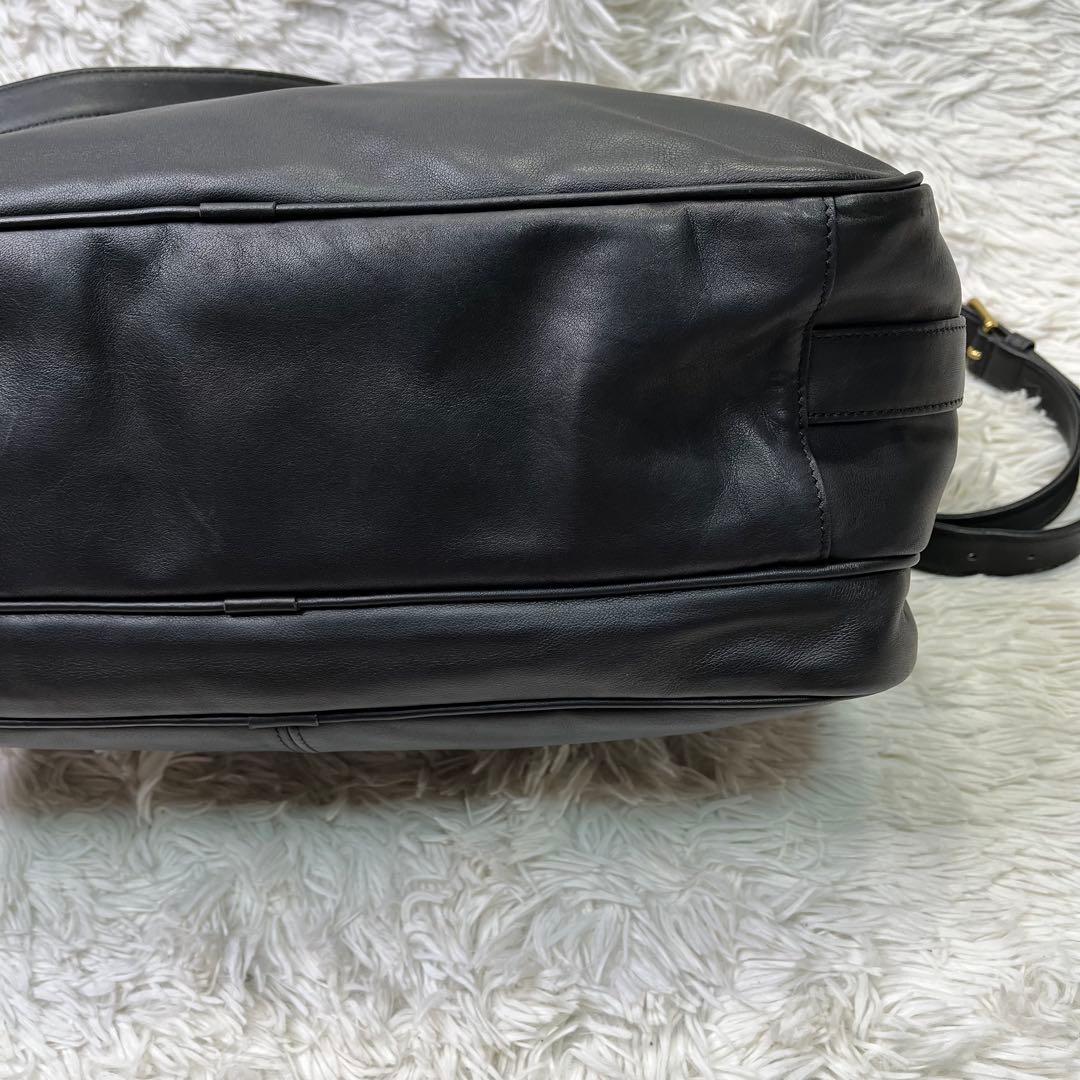 希少美品✨COACH オールドコーチ　ショルダーバッグ レザー　ブラック　A4