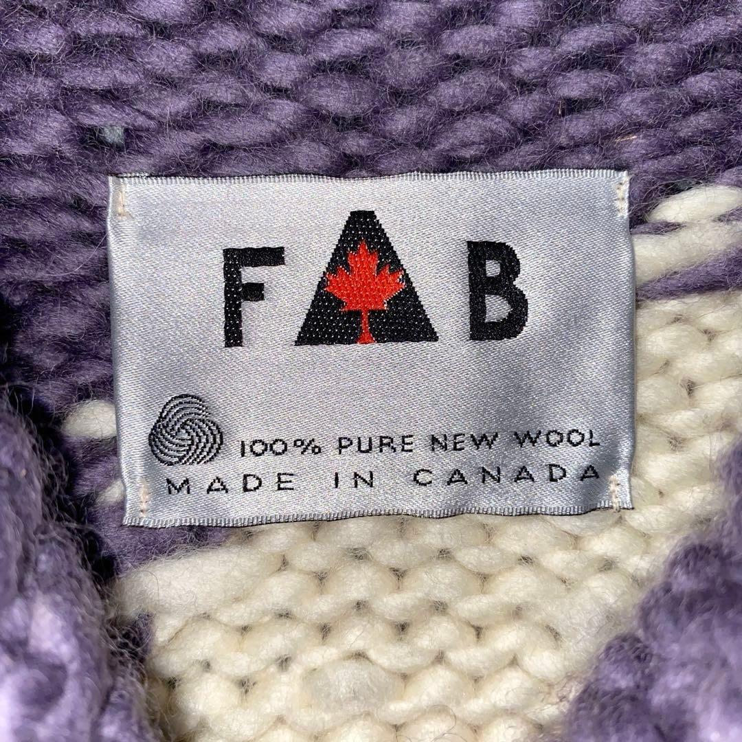 FAB 白熊　シロクマ　カナディアン　カウチン　ニット　セーター　カナダ製
