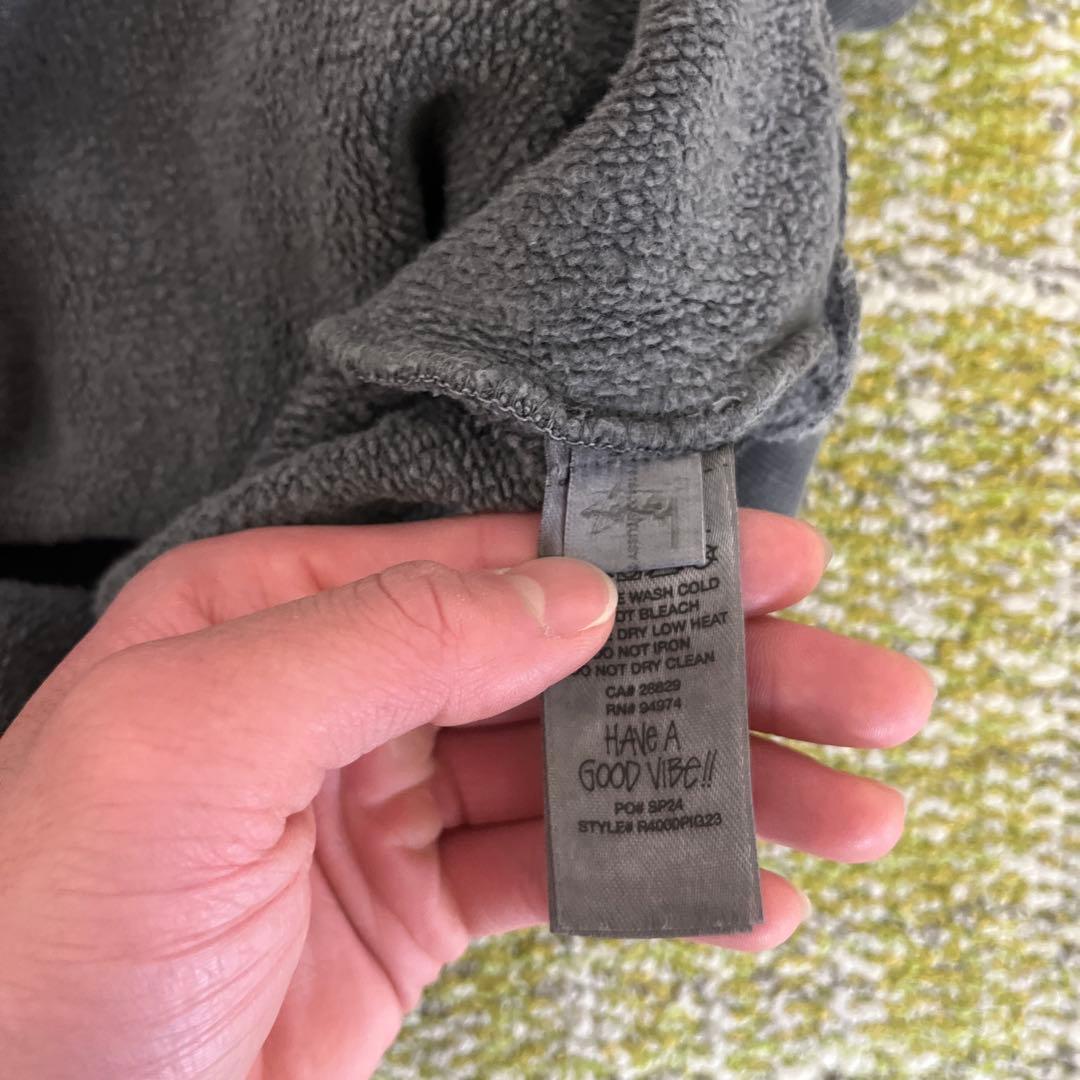 Stussy 8ボールロゴ グレー パーカー