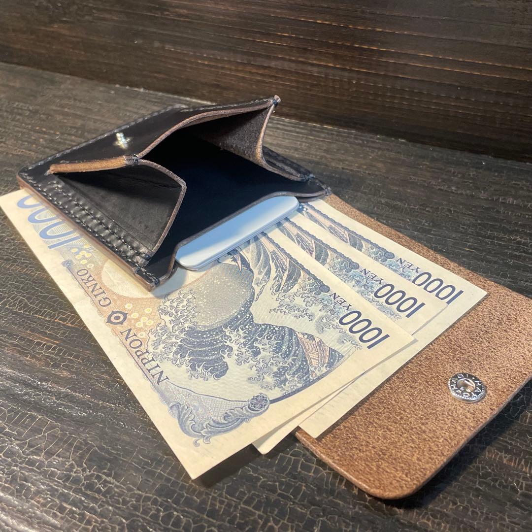 HORWEENクロムエクセル　スリムウォレット　コンチョカスタム　シルバー925