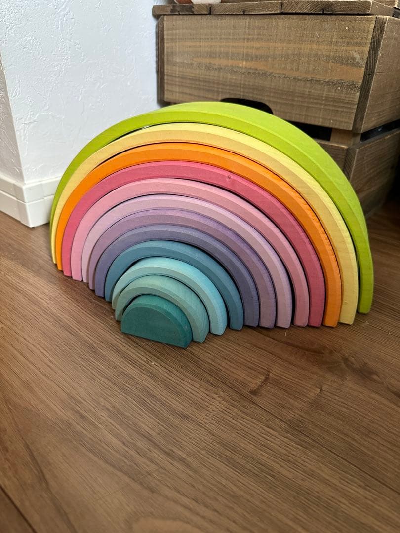 知育玩具 GRIMM'S Rainbow Stacking Blocks - Pastel