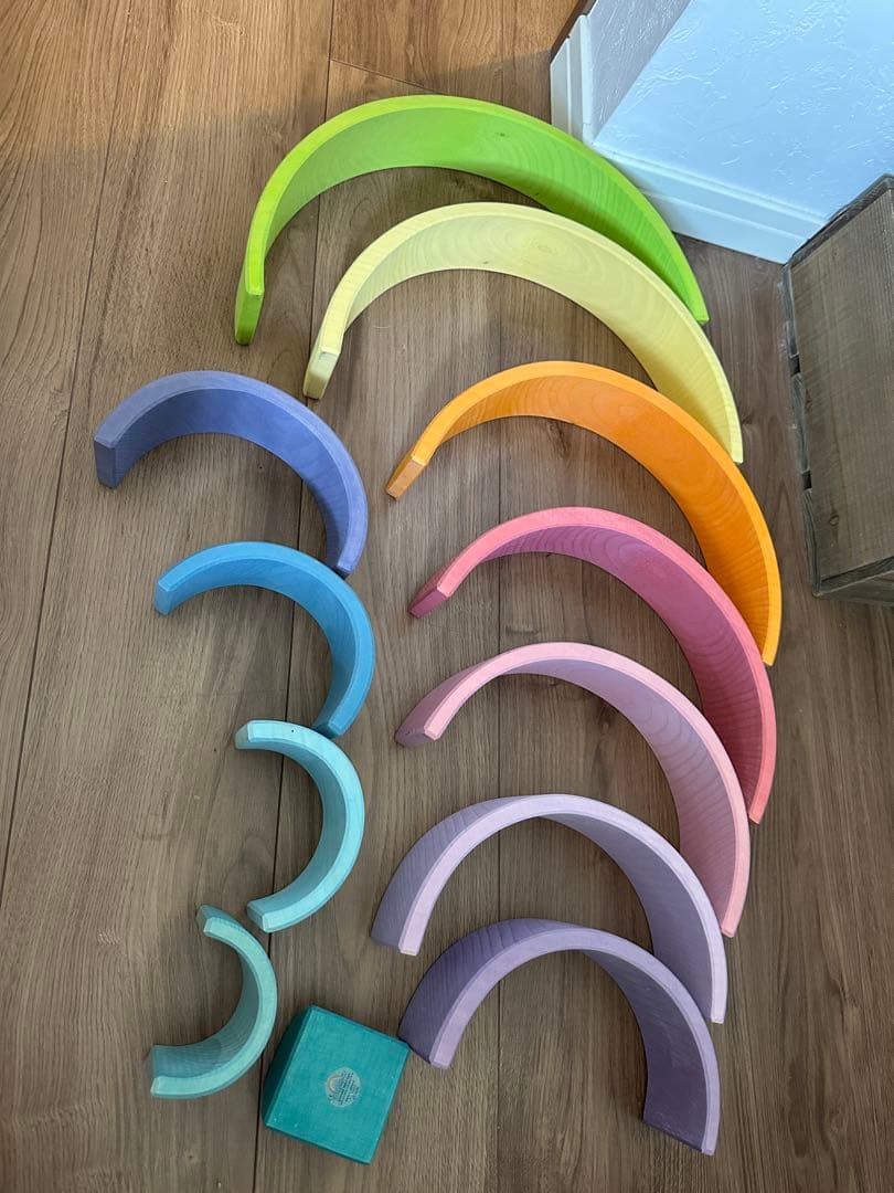 知育玩具 GRIMM'S Rainbow Stacking Blocks - Pastel