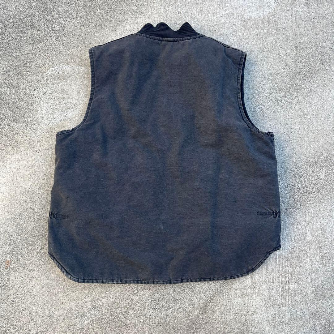 Carhart ダックベスト極上フェードブラック XL USA製