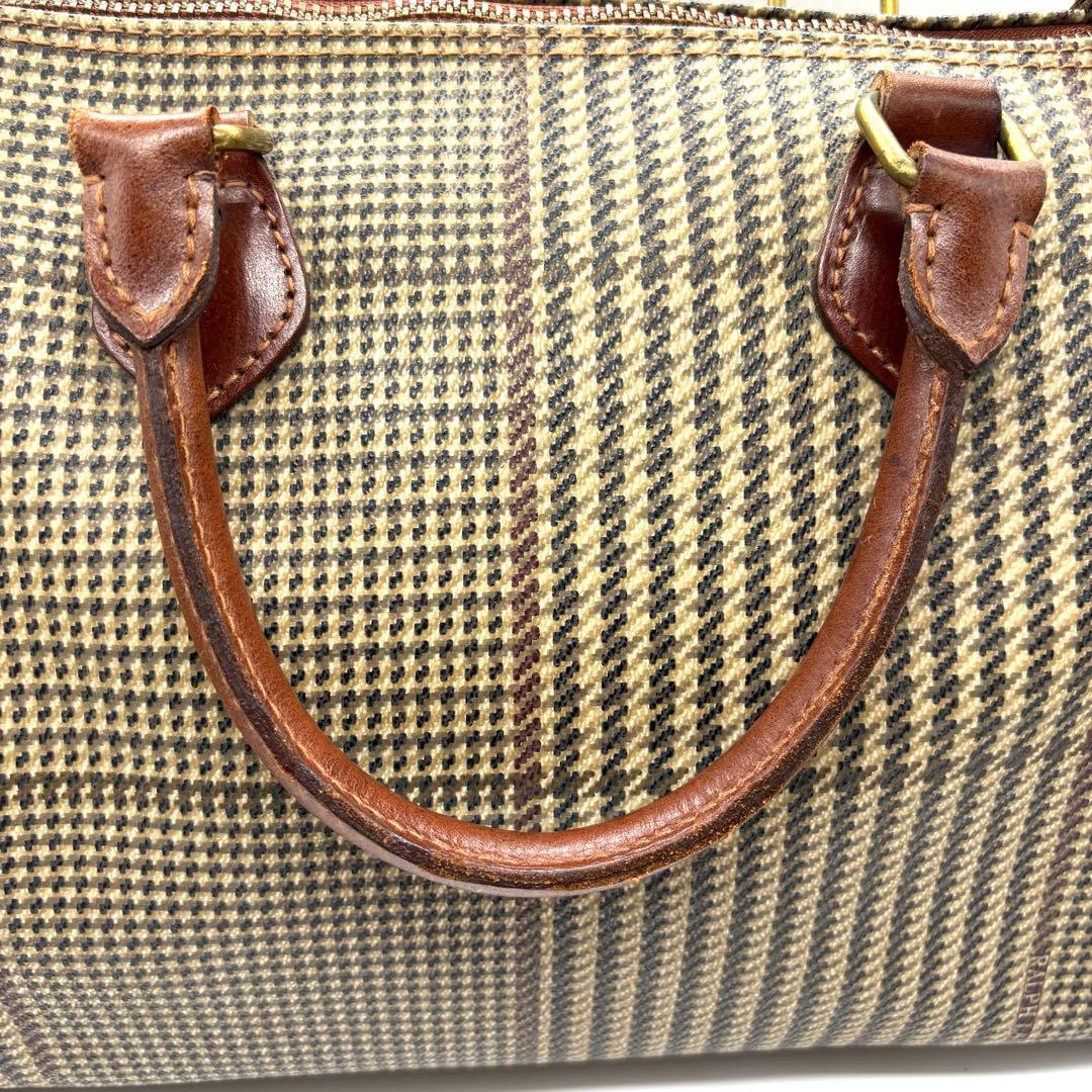 ✨ヴィンテージ✨ポロラルフローレン　ミニボストンバック　レザー　PVC　千鳥柄